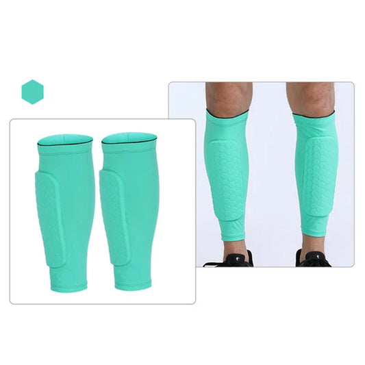 (S-2XL)1 Pair Teen Kids Football Shin Guard Soccer Anti-Collision Compression Basketball Leg Warmers Gym Leg Calf Sleeves Socks