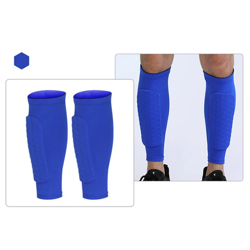 (S-2XL)1 Pair Teen Kids Football Shin Guard Soccer Anti-Collision Compression Basketball Leg Warmers Gym Leg Calf Sleeves Socks